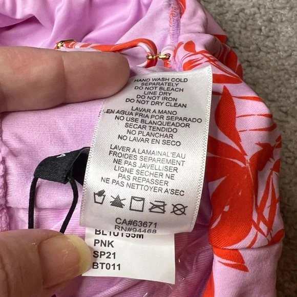 NWT BCBG MAXAZRIA - Isabella Ruffle One-Shoulder Bikini Top - Size 10 - Picture 9 of 9